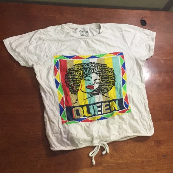 On Fire "Queen" White Tee - Picture 1 of 12
